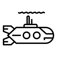 Power submarine icon. Outline power submarine vector icon for web design isolated on white background