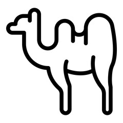 Caravan camel icon. Outline caravan camel vector icon for web design isolated on white background