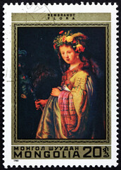 Postage stamp Mongolia 1981 Flora, by Rembrandt