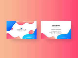 Abstract Business Or Visiting Card With Double-Sides Present On Gradient Background.