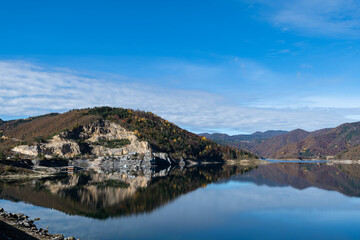 Obraz premium Lake reflection in Autumn, Serbia 