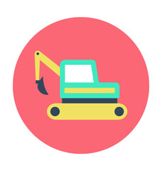 Naklejka premium Excavator Colored Vector Icon 