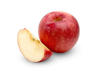 Naklejka na ściany i meble Fresh red apple fruit isolated on white background ,include clipping path