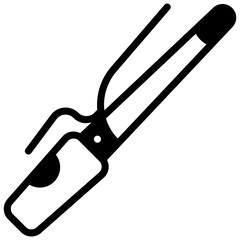 Icon of hair curler, glyph design