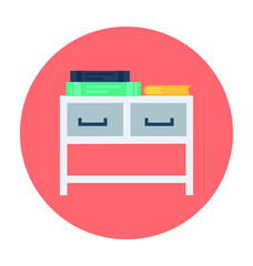 Study Desk Vector Icon
