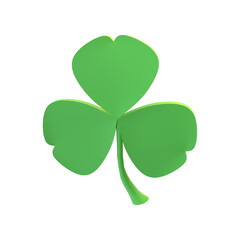 3d render St. Patrick's Day. Volumetric shamrock