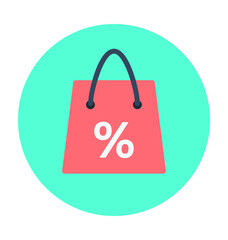 Shopping Bag Colored Vector Illustration