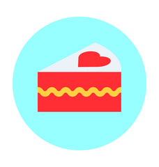 Valentine Cake Vector Icon