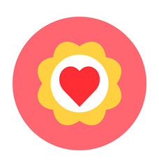 Heart Sticker Vector Icon