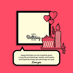 Naklejka premium happy birthday ready to print typographic elegant birthday card Congratulations