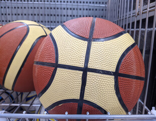 basketball ball close up photo in market