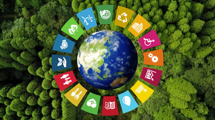 SDGsイメージ　サステナブル　持続可能な開発目標 - obrazy, fototapety, plakaty