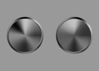 Realistic metal button with circular processing