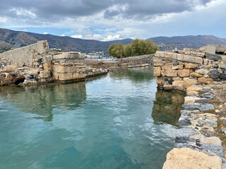 Canal on Elounda peninsula, Crete, Greece