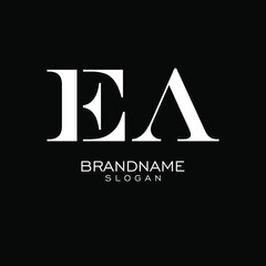 the letters EA. vector logo monogram alphabet minimalist design