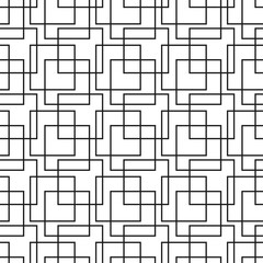 Geometric simple seamless vector pattern with black lines texture on white background. Stylish modern texture with monochrome trellis.