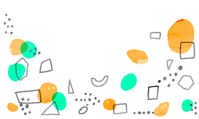 Watercolor retro geometric pattern background