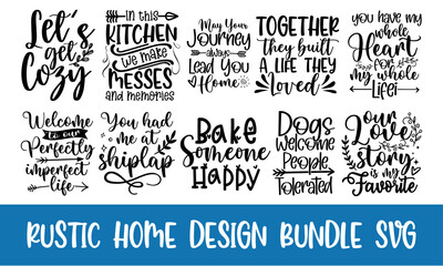 Sweet home decorative typography, Home decor quotes signs set isolated on white background, Hand drawn lettering