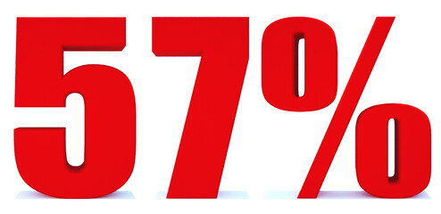 57 Percent off 3d Sign on White Background, Special Offer 57% Discount Tag, Sale Up to 57 Percent Off,big offer, Sale, Special Offer Label, Sticker, Tag, Banner, Advertising, offer Icon