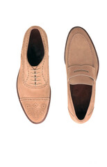 Elegant footwear personal accessory for men studio shoot