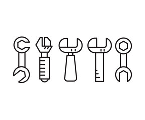 wrench  and pliers icons set vector