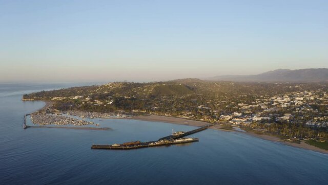 Harbor port town with warf pier during sunrise 4k prores