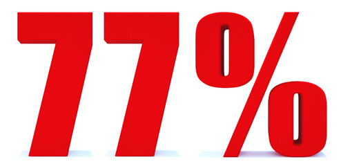 Obraz premium 77 Percent off 3d Sign on White Background, Special Offer 77% Discount Tag, Sale Up to 77 Percent Off,big offer, Sale, Special Offer Label, Sticker, Tag, Banner, Advertising, offer Icon