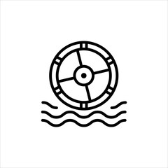 Obraz premium Hydroelectric power plant. Energy from water. Environmentally friendly source of energy. Renewable, rechargeable form of energy. Vector sign in a simple style isolated on a white background. 64x64