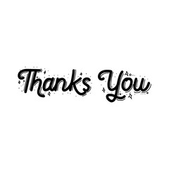 Thanks you typography design vector template