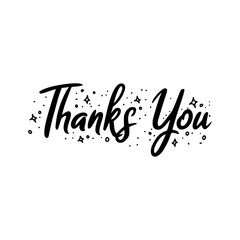 Thanks you typography design vector template