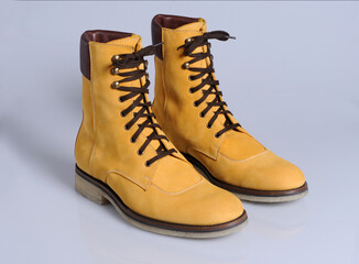 Elegant footwear personal accessory for men studio shoot