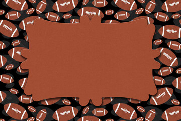 Brown sign with illustration football material pattern background