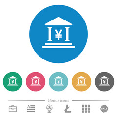 Fototapeta premium Yen bank office flat round icons