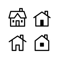 Set of house vector icons. Homes clipart symbols. Home pictogram collection.