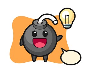 Fototapeta premium Bomb character cartoon getting the idea