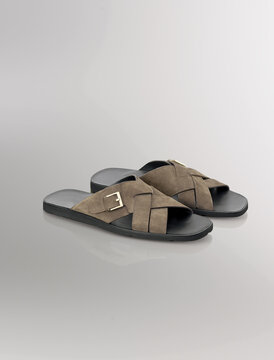 Elegant footwear personal accessory for men studio shoot