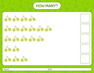 How many counting game with quenepa worksheet for preschool kids, kids activity sheet, printable worksheet