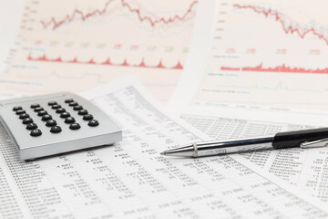 Naklejka na ściany i meble Financial accounting stock market graphs and charts
