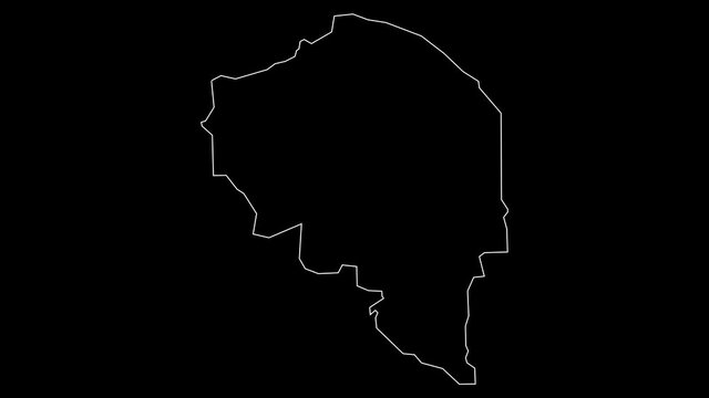 Kerman Iran province map outline animation