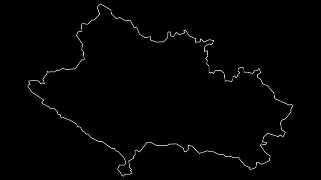 Lorestan Iran province map outline animation