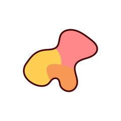 Skin lesion colour variation RGB color icon. Colored skin area. Precancerous changes. Melanoma, sarcoidosis diagnosis. Tissue damage and destruction. Sun-exposed areas. Isolated vector illustration