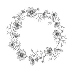 Round Floral Frame