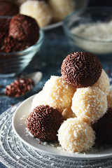 Beijinho and Brigadeiro sweets - national cuisine of Brazil