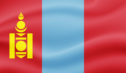 Flag of Mongolia with effect crumpled paper and grunge