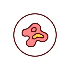Malignant melanoma RGB color icon. Aggressive cancer form. Dermoscopy. Suspicious skin area. Development in melanin cells. Evaluating abnormal skin lesions size and shape. Isolated vector illustration