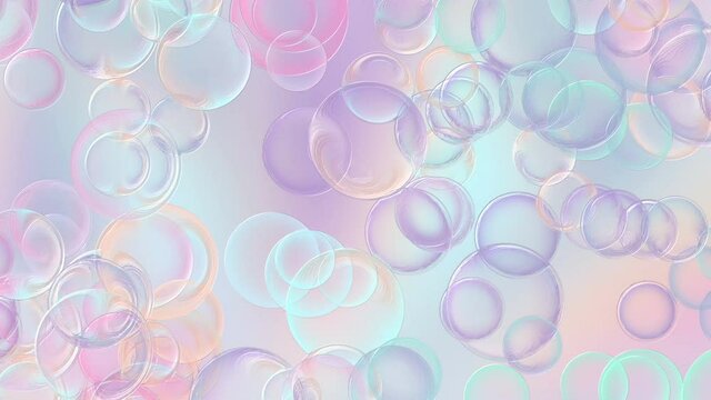Background of soap bubbles. Many different colorful soap bubbles