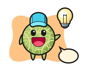 Melon character cartoon getting the idea