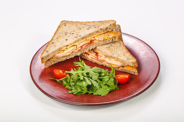 Sandwich with chicken breast and cheese