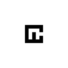 Simple square logo illustration. square logo NC letter isolated on white background.