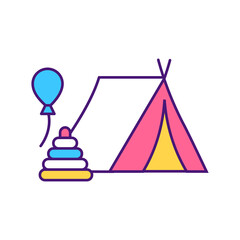 Cubby house RGB color icon. Small play house or area for children to spend time. Place where children can spend their exciting time with parents or toys. Isolated vector illustration